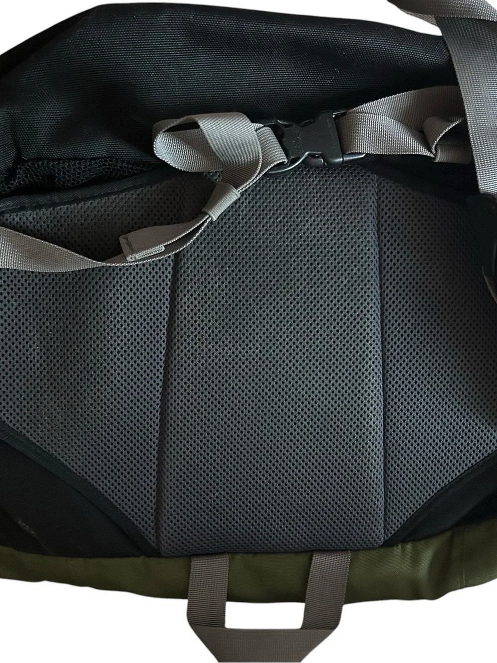 L.L. Bean Olive Canvas Messenger Bag with Gray Strap